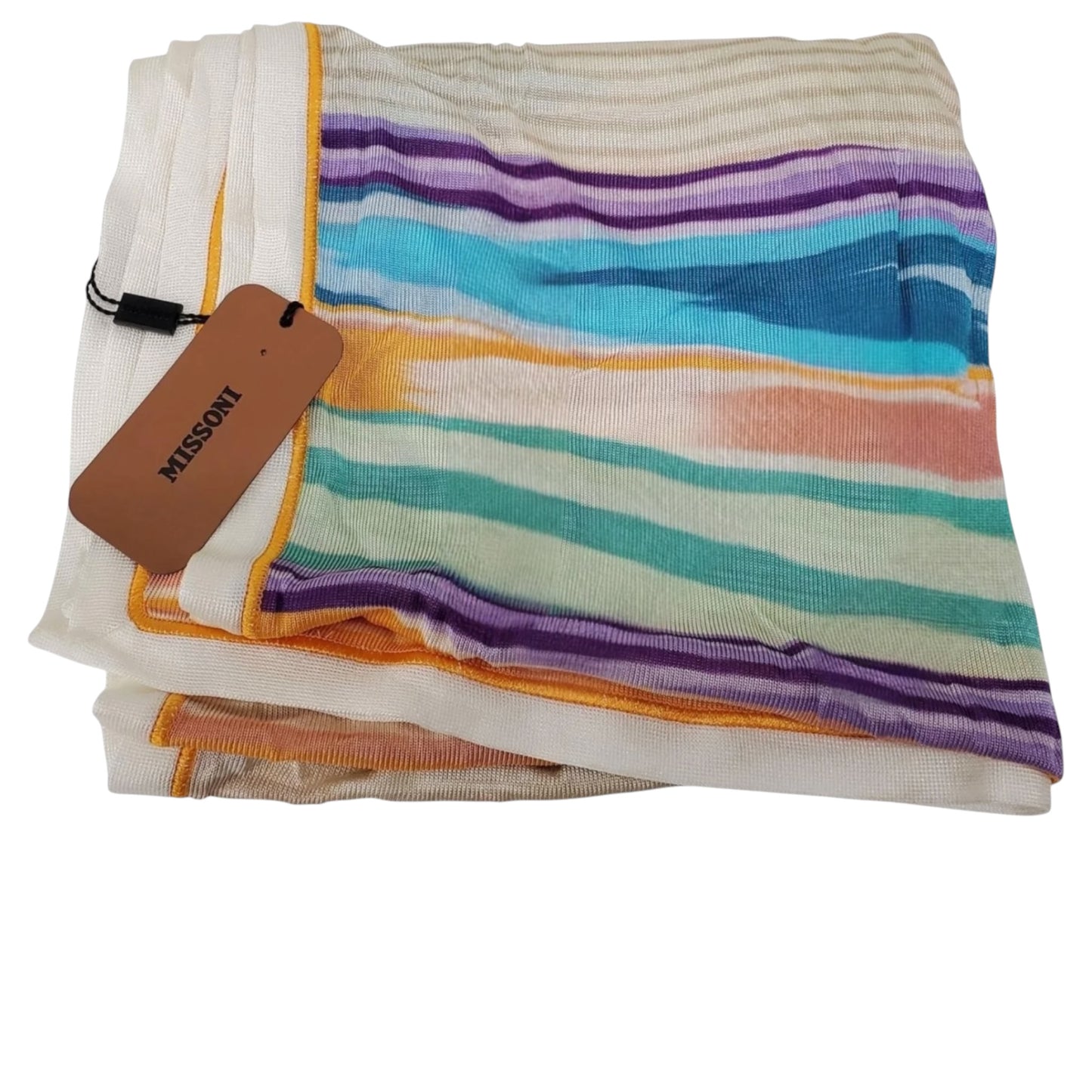 Missoni Multicolor Striped Rayon Stole Scarf NWT | Made in Italy | 22” x 75”