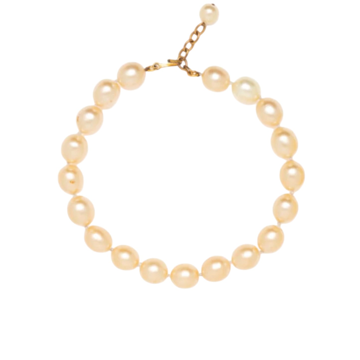 CHANEL Vintage 1980s Maison Gripoix Faux Pearl Gold-Tone Choker Necklace