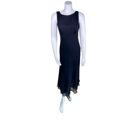 Vintage 1990s Cynthia Howie for Maggy Boutique Black Silk Midi Dress