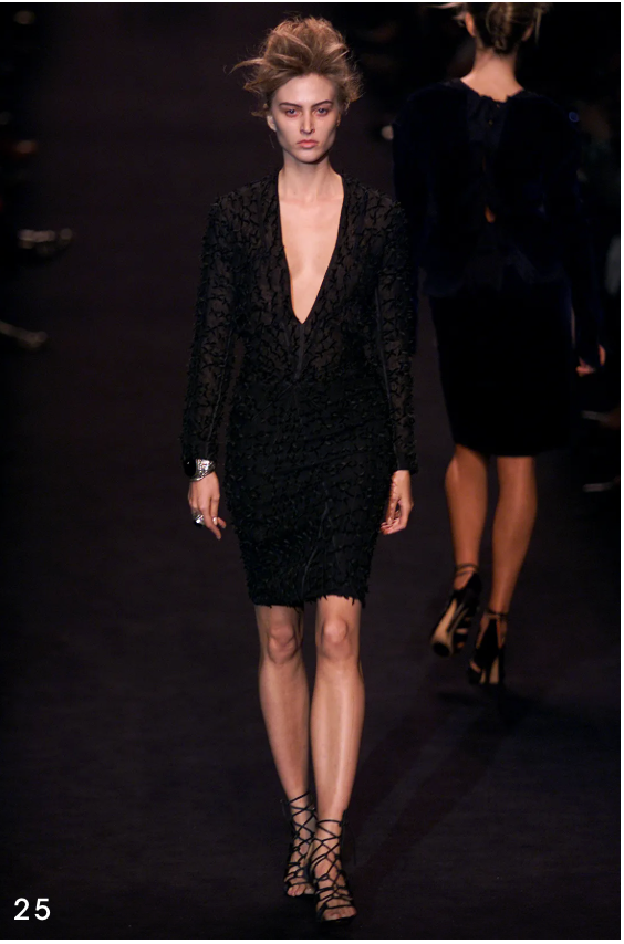 Tom Ford for Yves Saint Laurent F/W 2002 Runway Look 25 Silver-Tone & Velvet Pin Cushion Cuff Bracelet