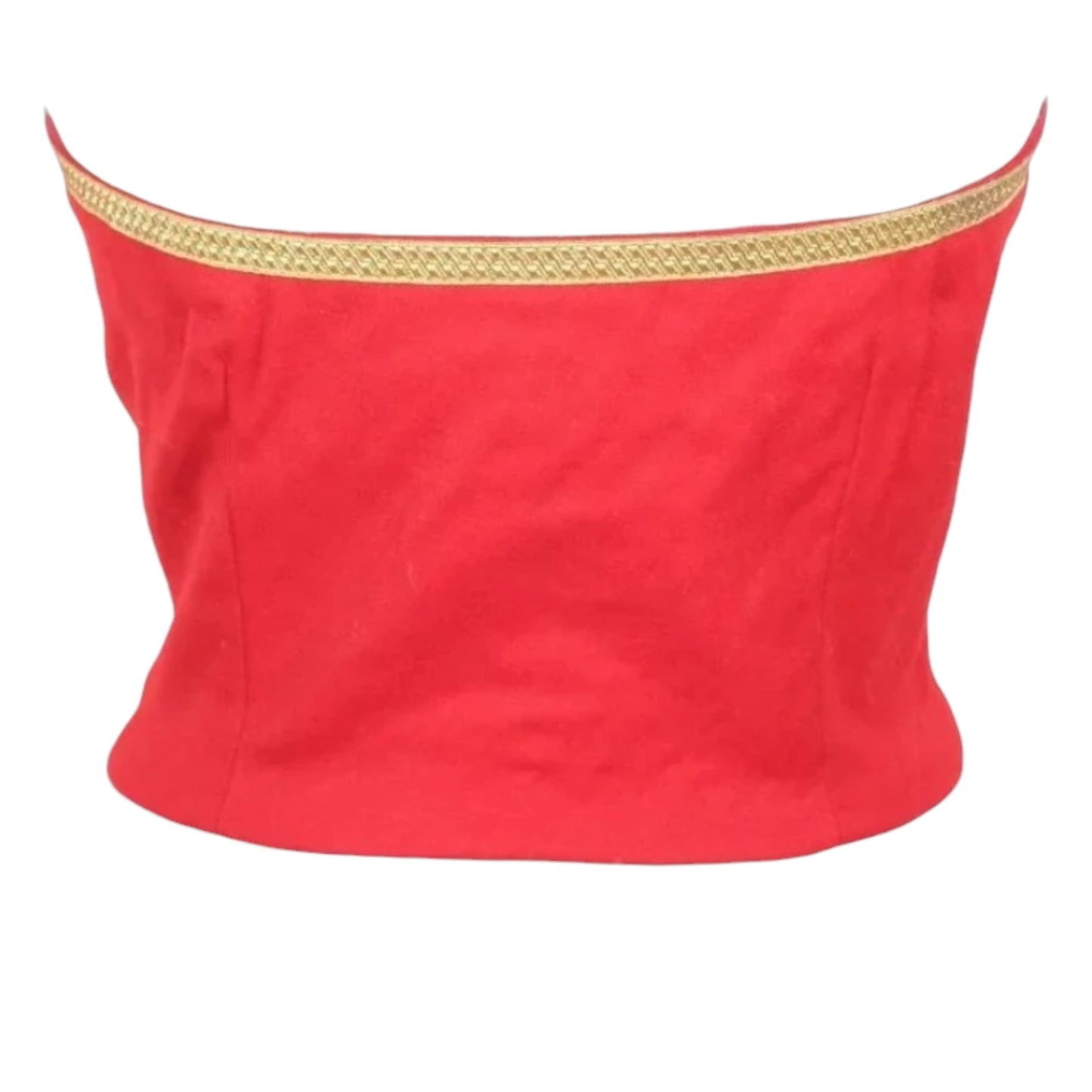 Ralph Lauren Purple Label Fall 1990 Runway Scarlet Red Military Bustier Top Size 8