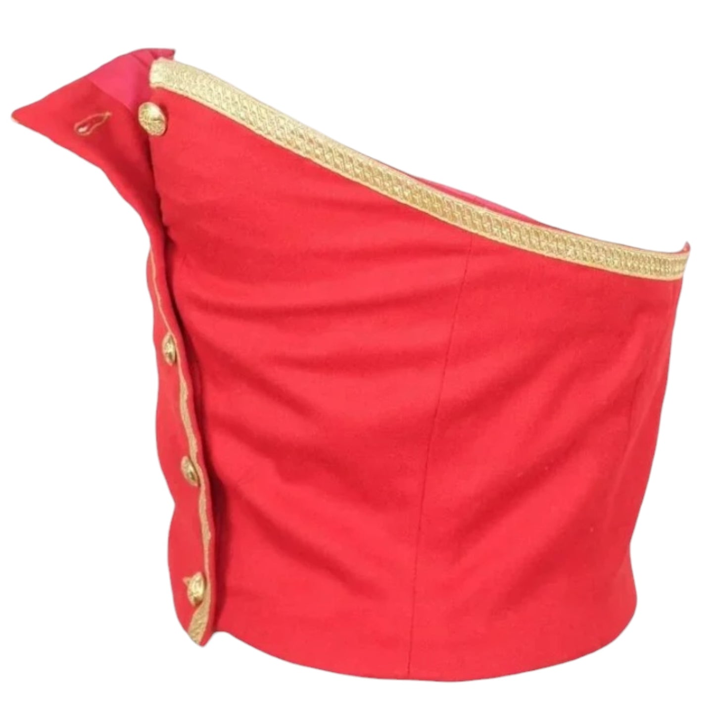 Ralph Lauren Purple Label Fall 1990 Runway Scarlet Red Military Bustier Top Size 8