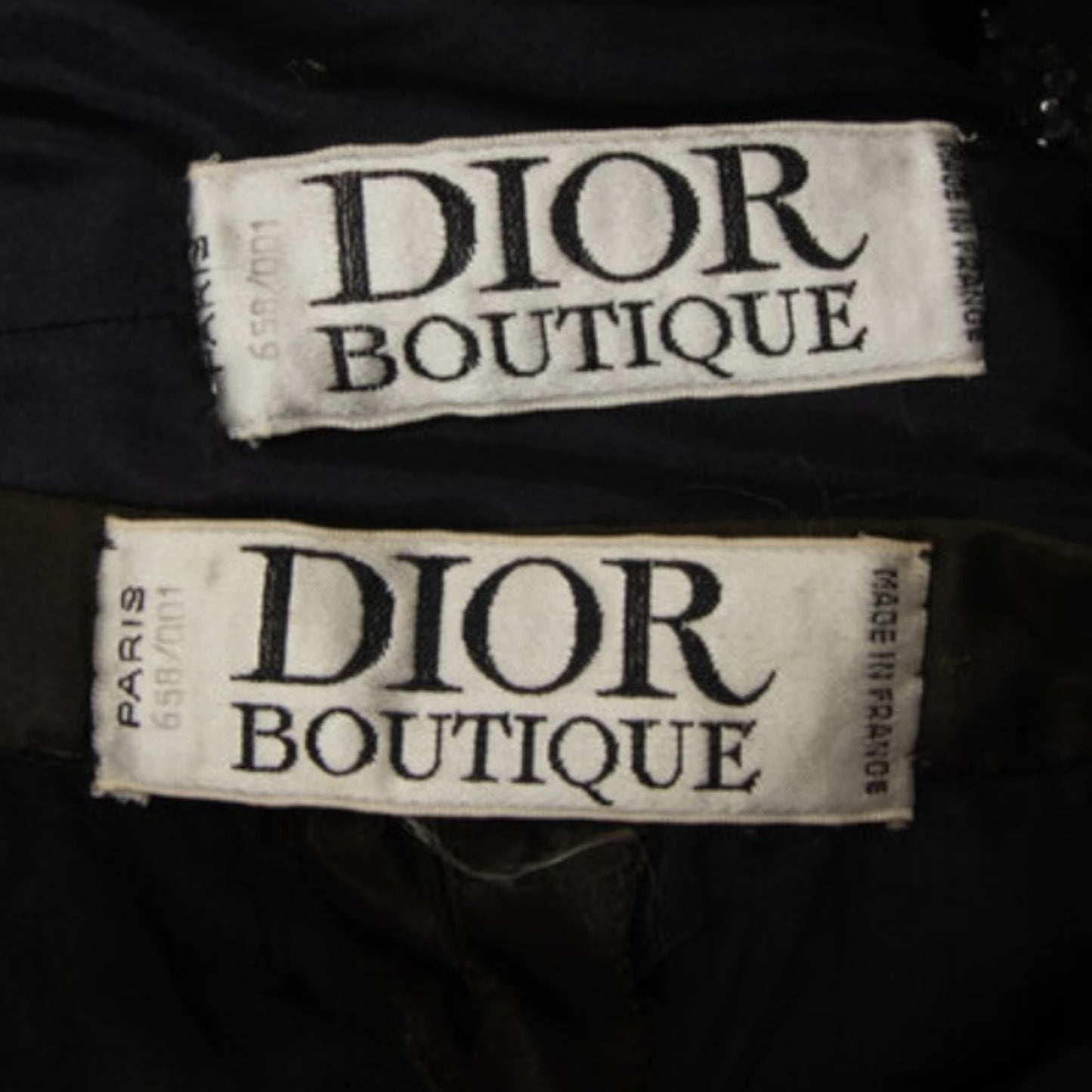 Vintage Christian Dior Boutique 1970s Black Silk & Gold Sequin Evening Ensemble