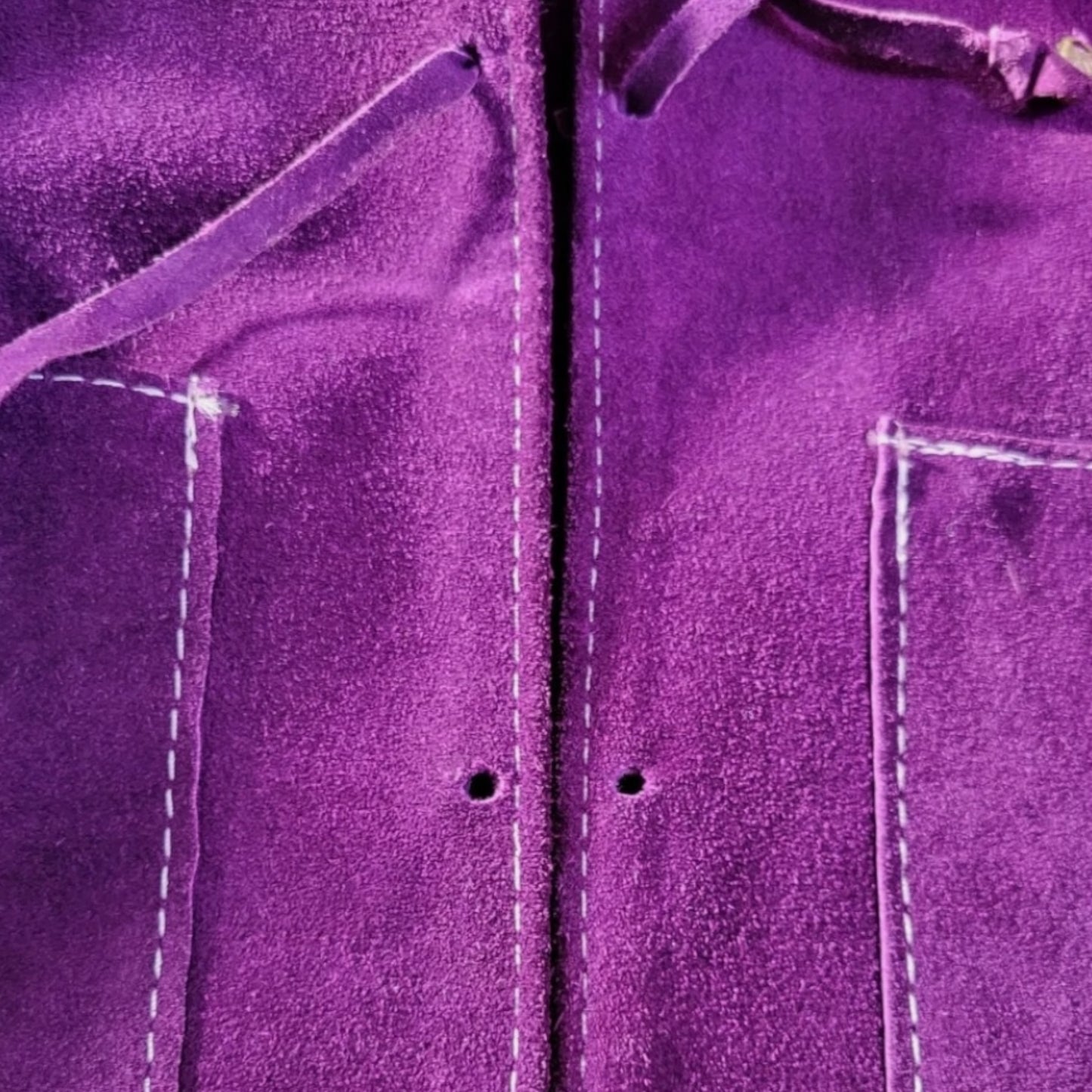 Vintage 1970s Purple Suede Fringe Jacket with Turquoise Beads | Western Boho Statement Piece