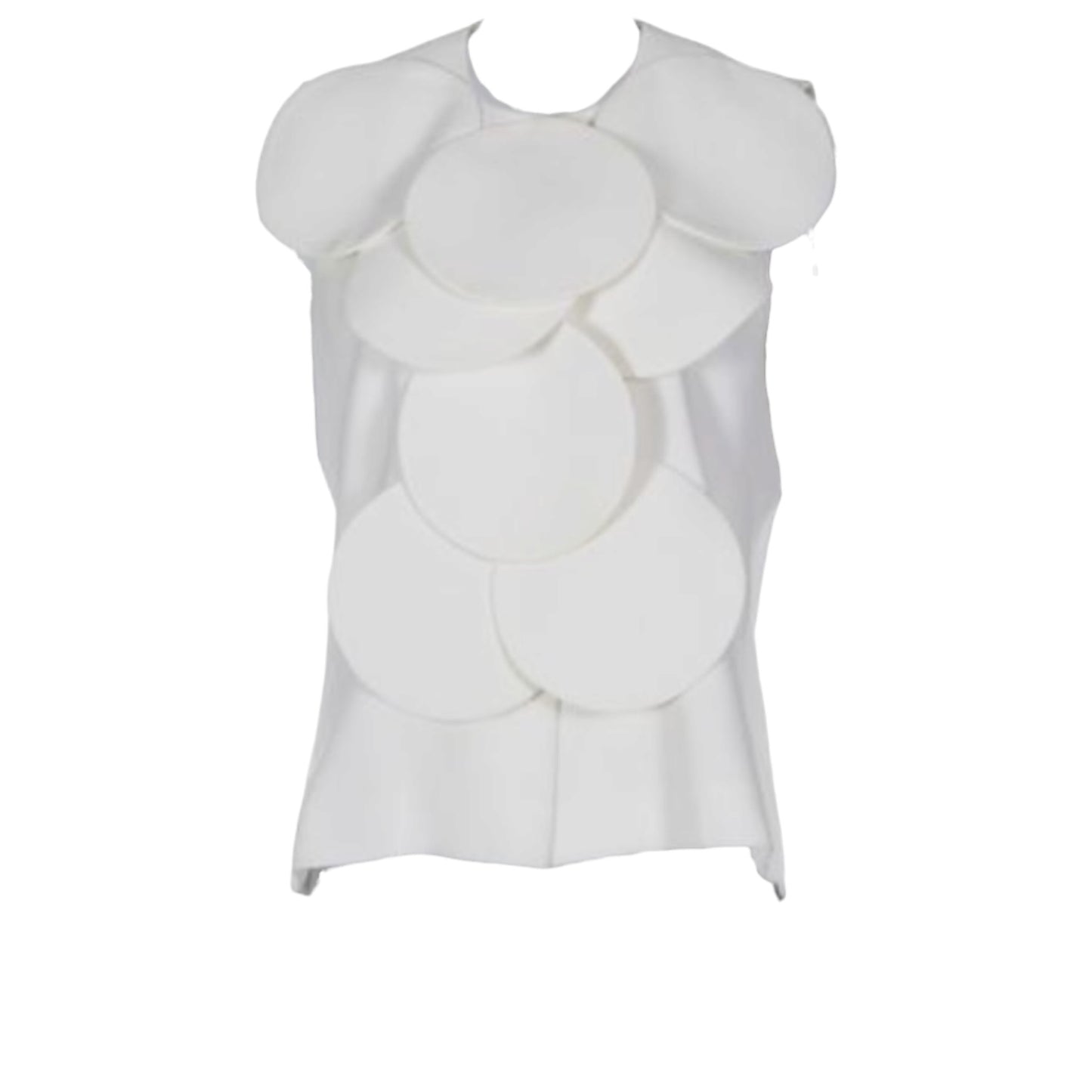 Vintage 1960s Pierre Cardin Haute Couture Ivory Silk Space Age Sculptural Disk Vest