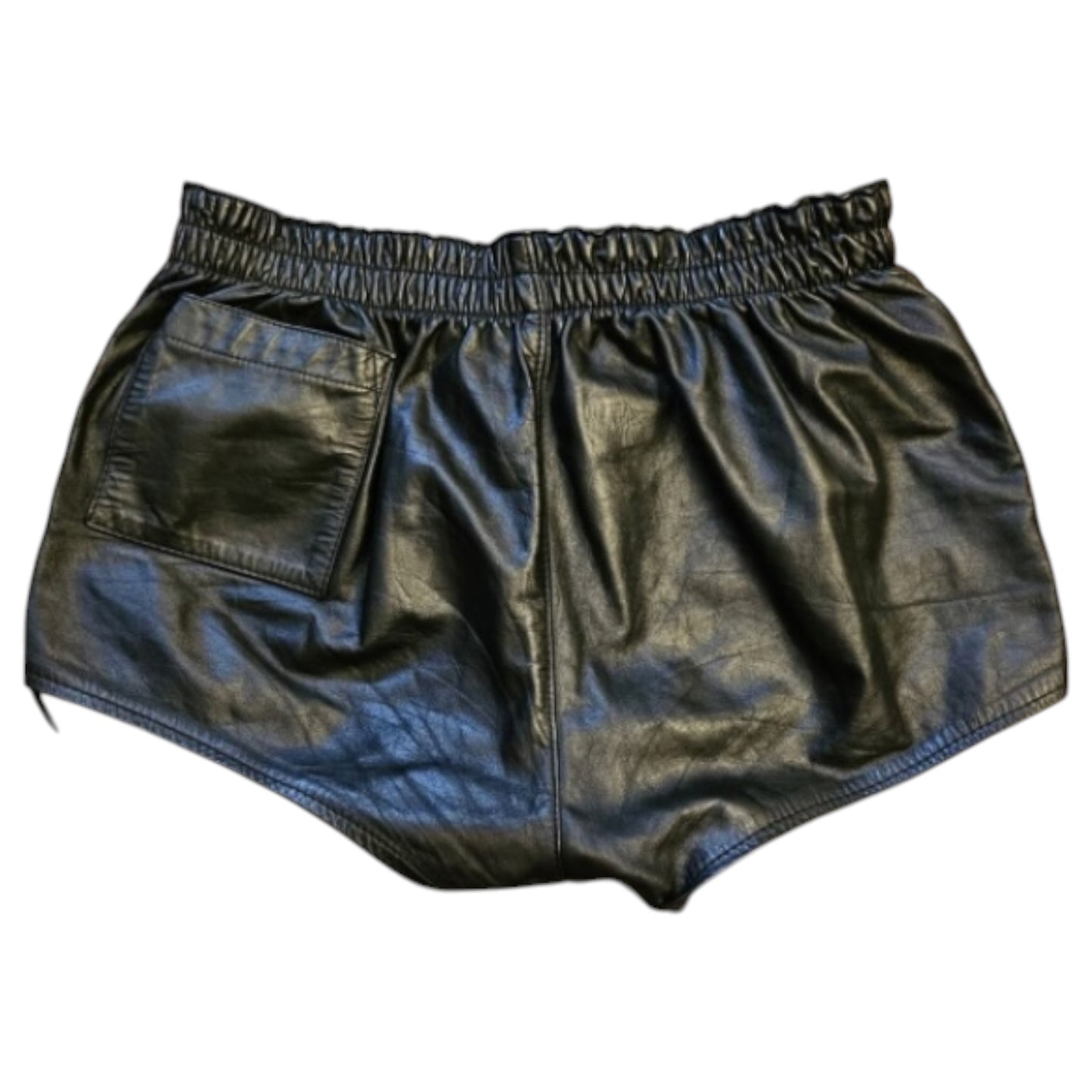 Vintage Rubio New York Black Leather Lace-Up Grommet Micro Shorts | Size S