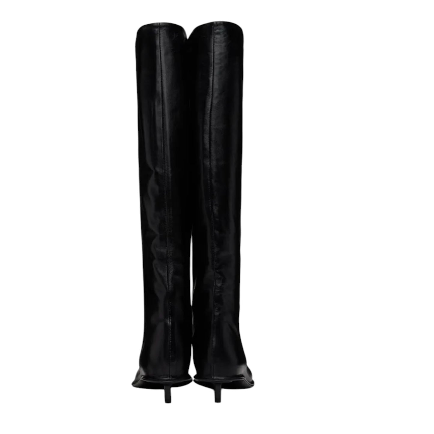 Jil Sander Savanna Black Leather Over-the-Knee Boots | Gold Sculptural Toe | IT 39