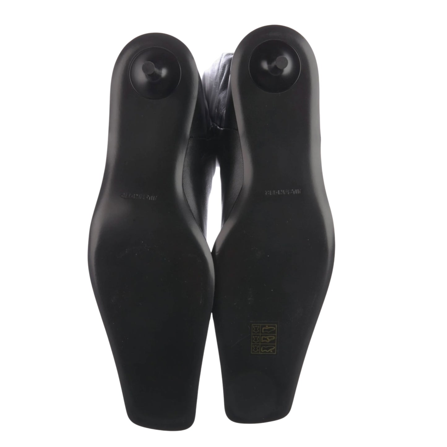 Jil Sander Savanna Black Leather Over-the-Knee Boots | Gold Sculptural Toe | IT 39
