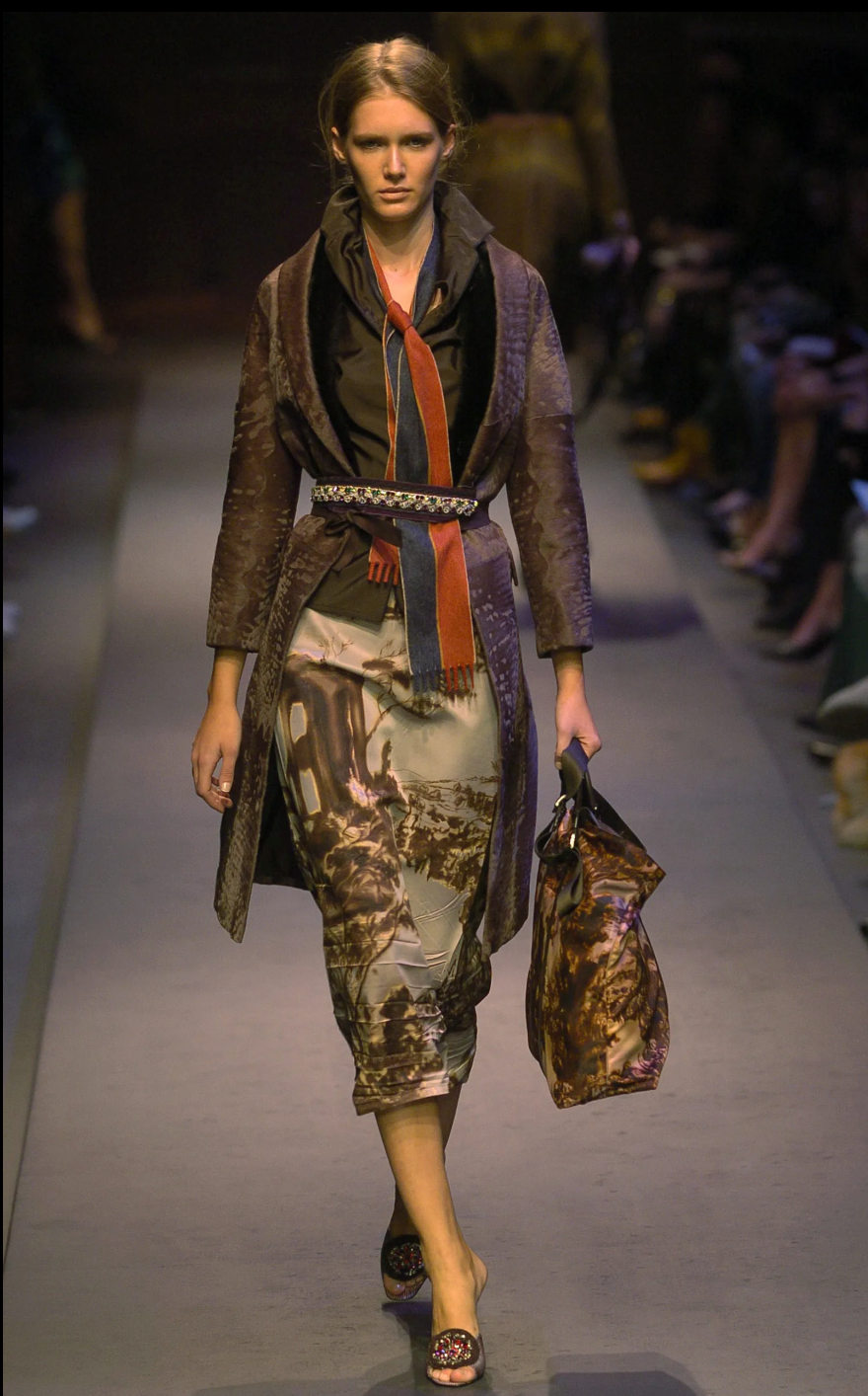 Prada Fall 2004 Roman Ruins Landscape Silk Mesh Top