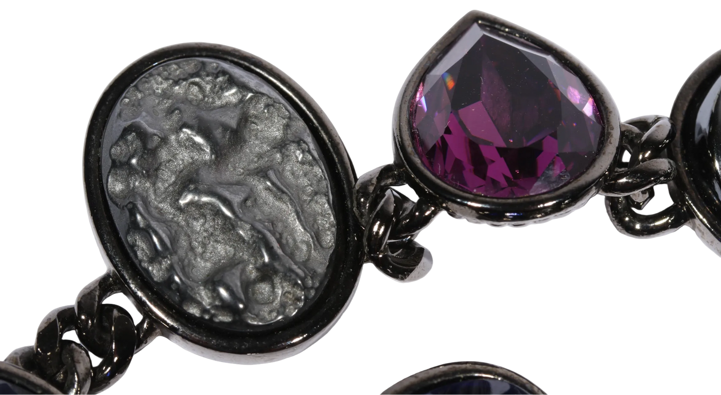 Vintage Yves Saint Laurent Robert Goossens Monet for YSL Art Glass & Faux Pearl Statement Necklace, Late 1980s-Early 1990s