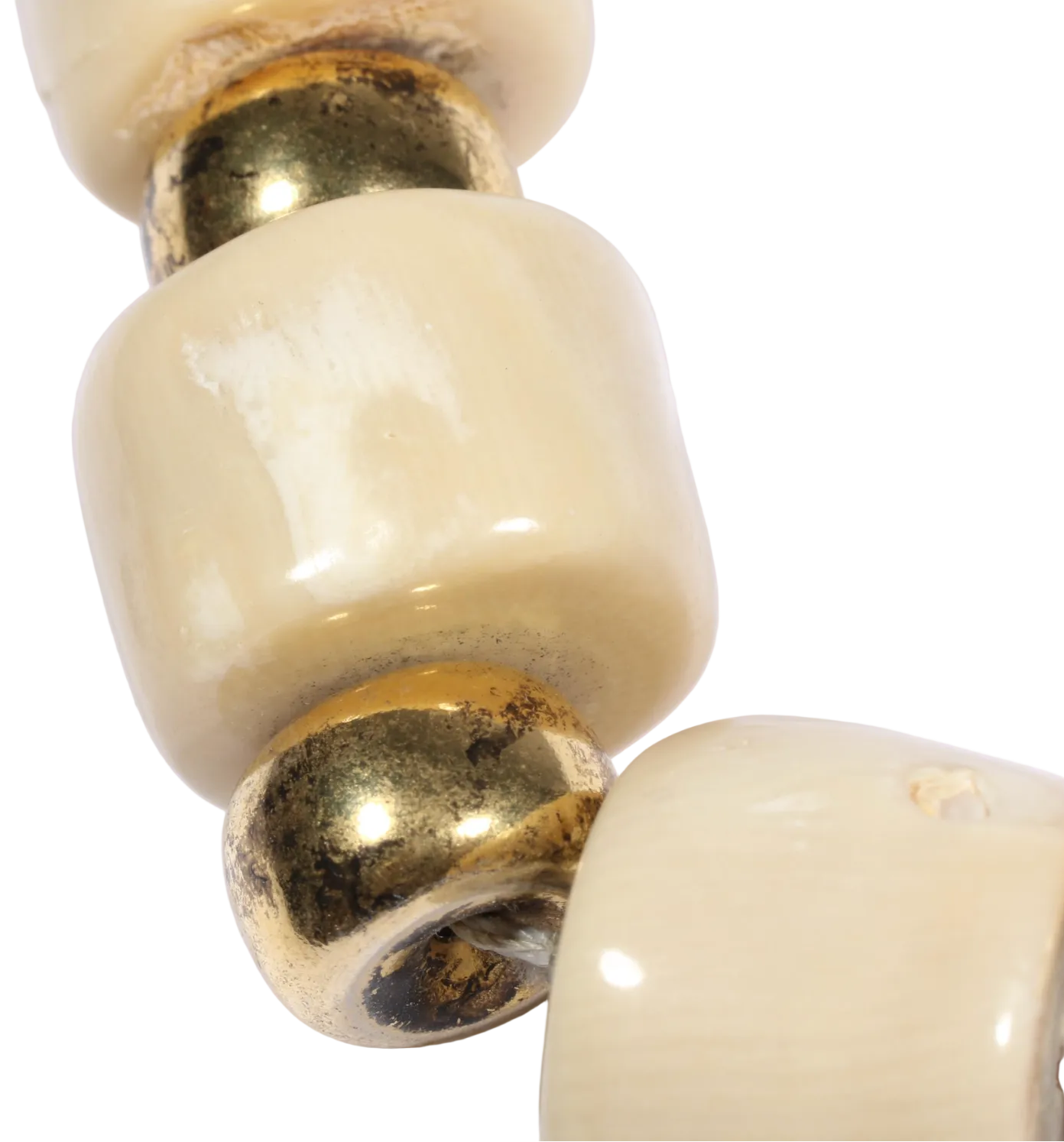 Hassan Bounkit Angel Skin & Orange Coral Beaded Necklace with Amethyst Cabochon Accents