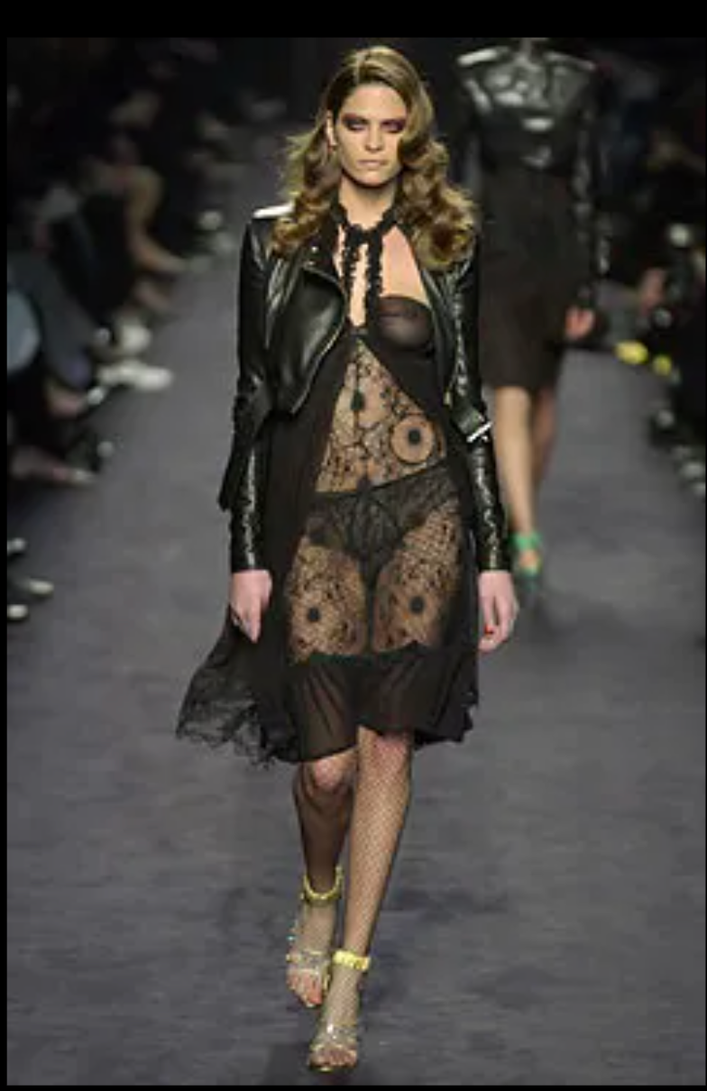 2003 Yves Saint Laurent Rive Gauche by Tom Ford Black Leather Cropped Moto Jacket