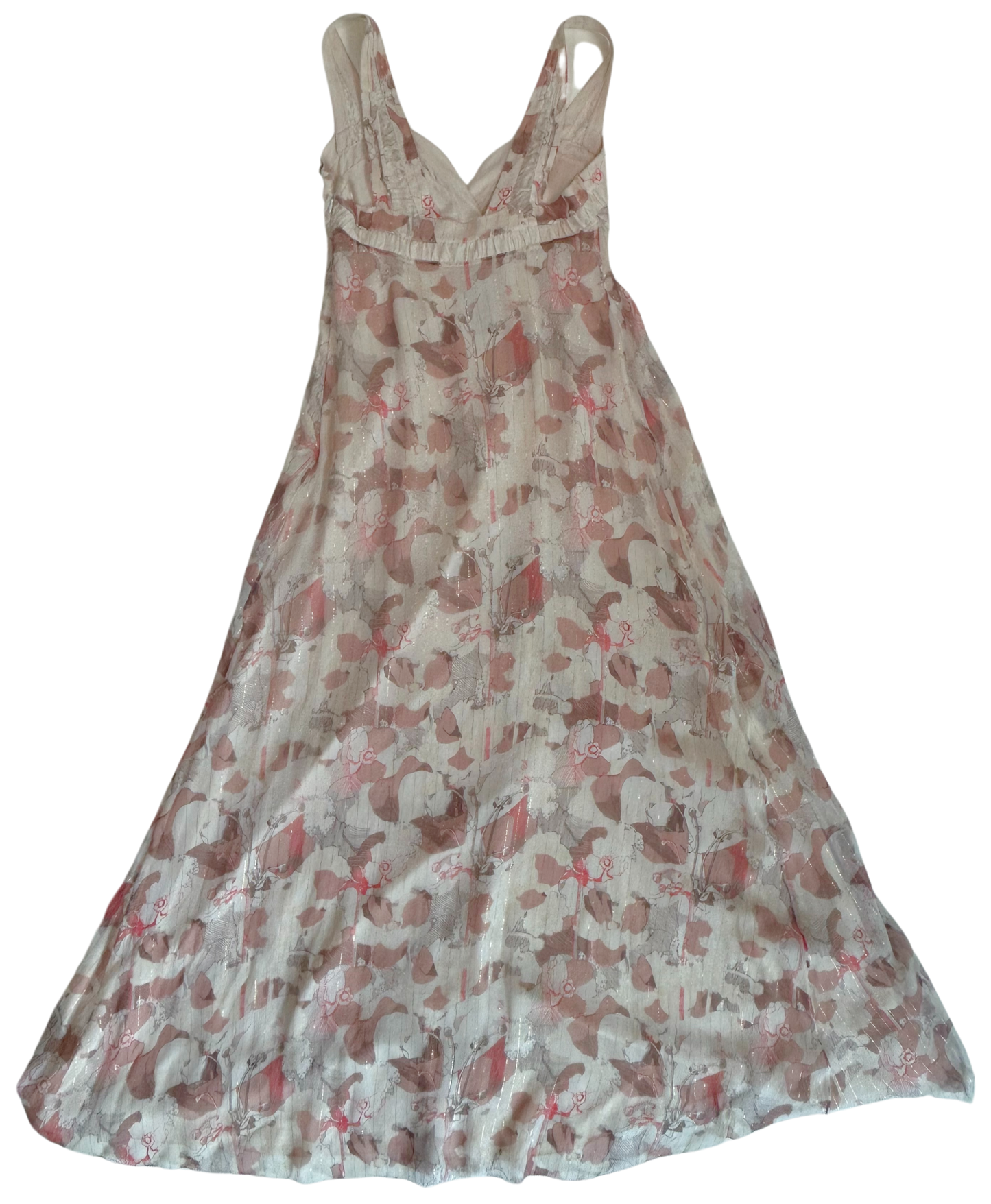 Nina Ricci Floral Silk Chiffon Gown