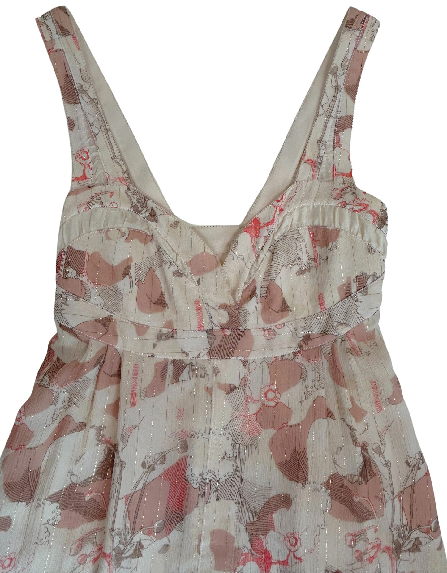 Nina Ricci Floral Silk Chiffon Gown