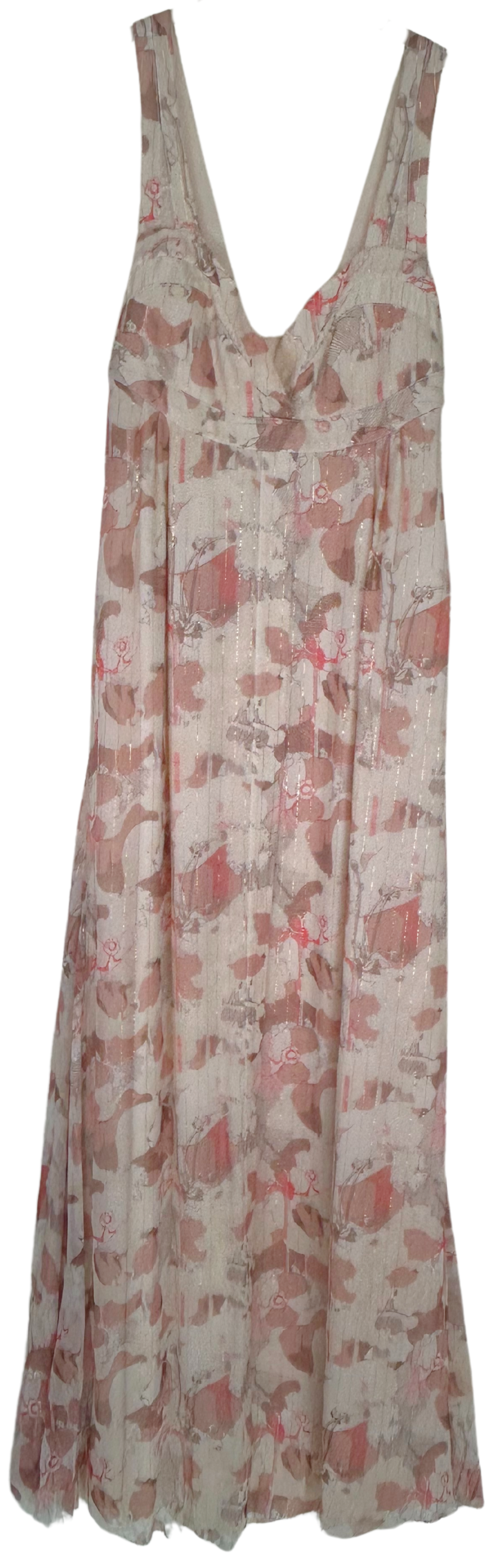 Nina Ricci Floral Silk Chiffon Gown