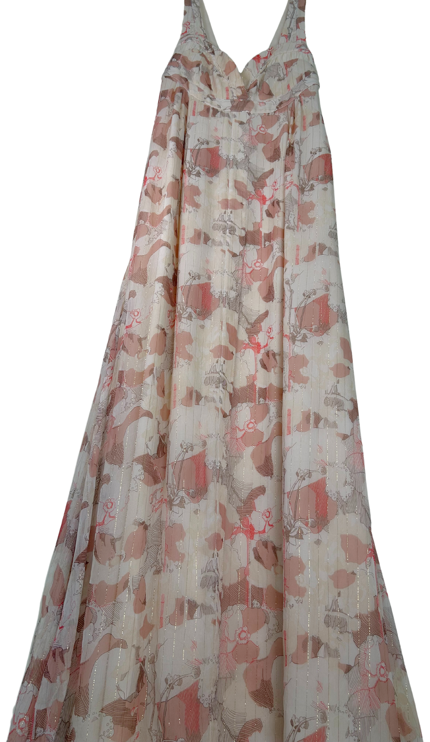 Nina Ricci Floral Silk Chiffon Gown
