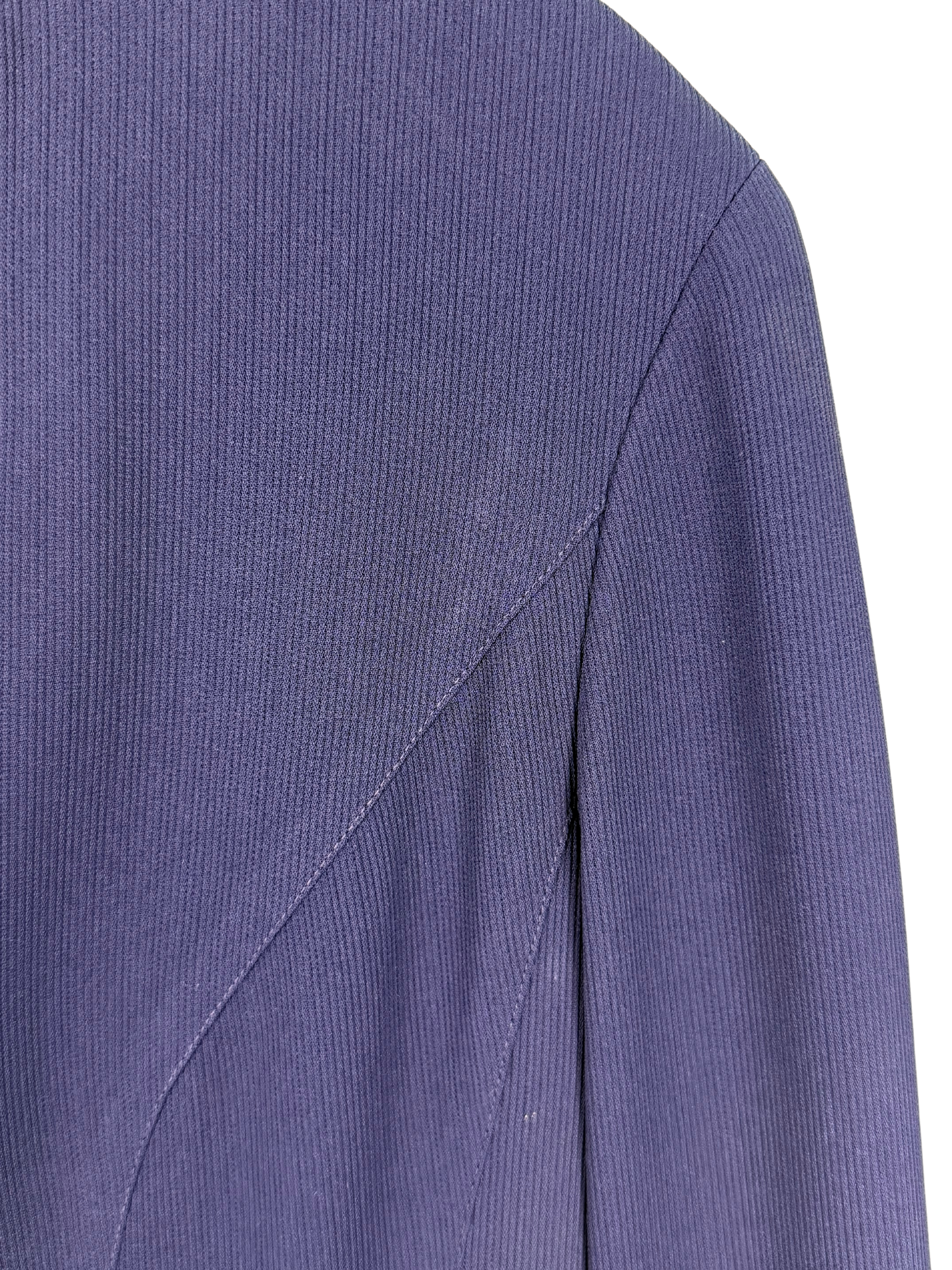 Thierry Mugler Vintage Navy and White Ribbed Suit