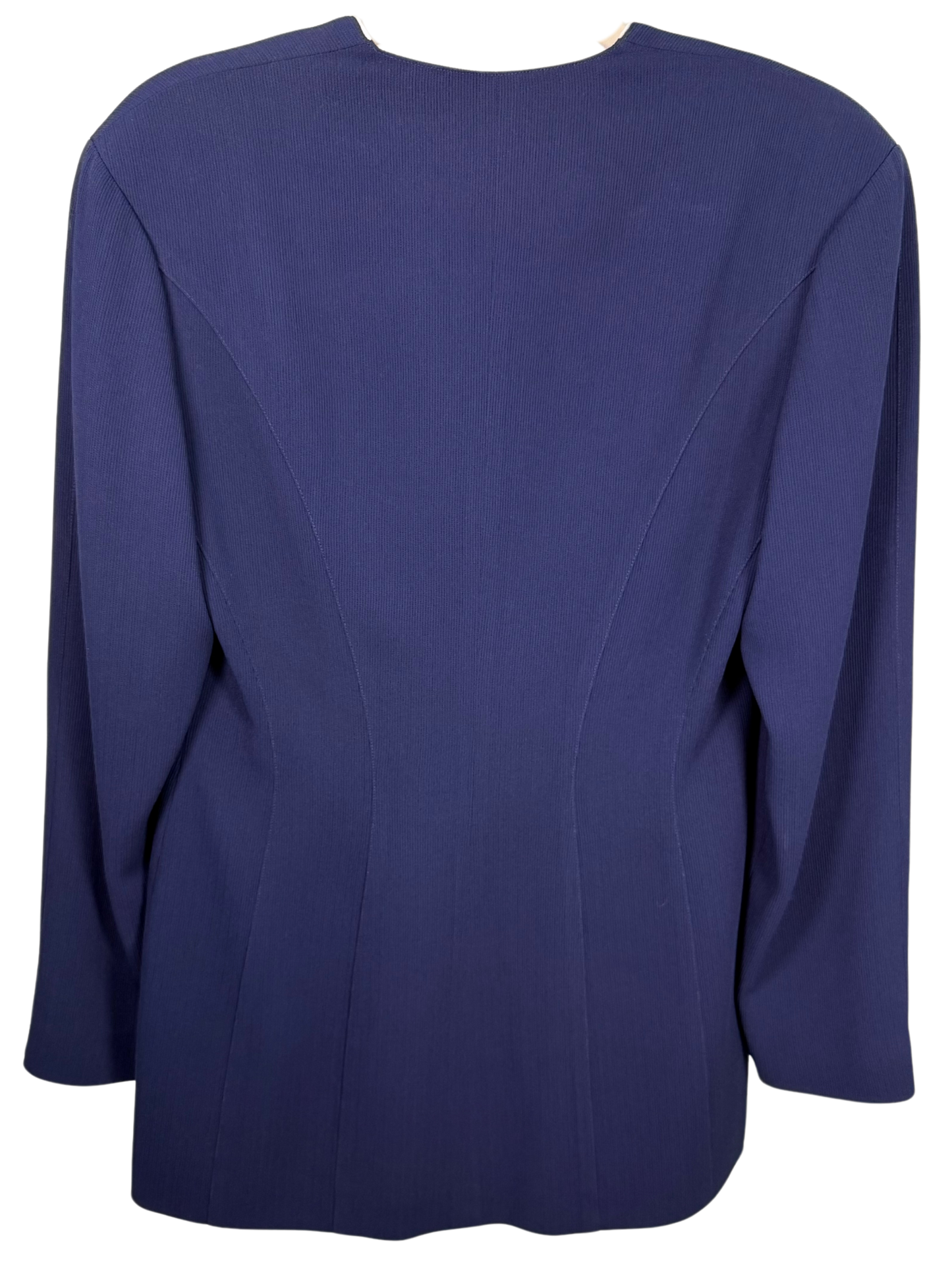 Thierry Mugler Vintage Navy and White Ribbed Suit