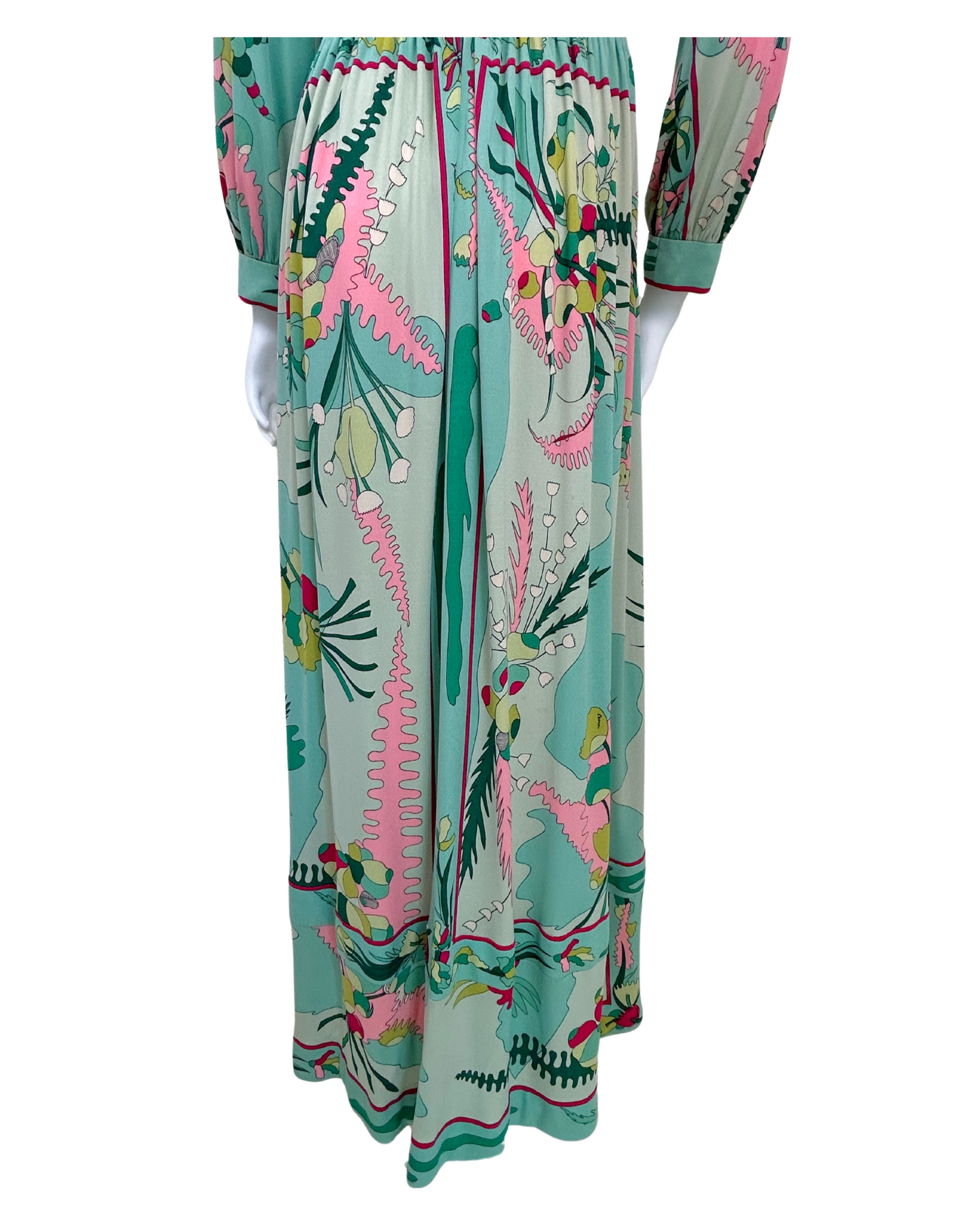 Vintage Averardo Bessi Silk Psychedelic Print Maxi Dress