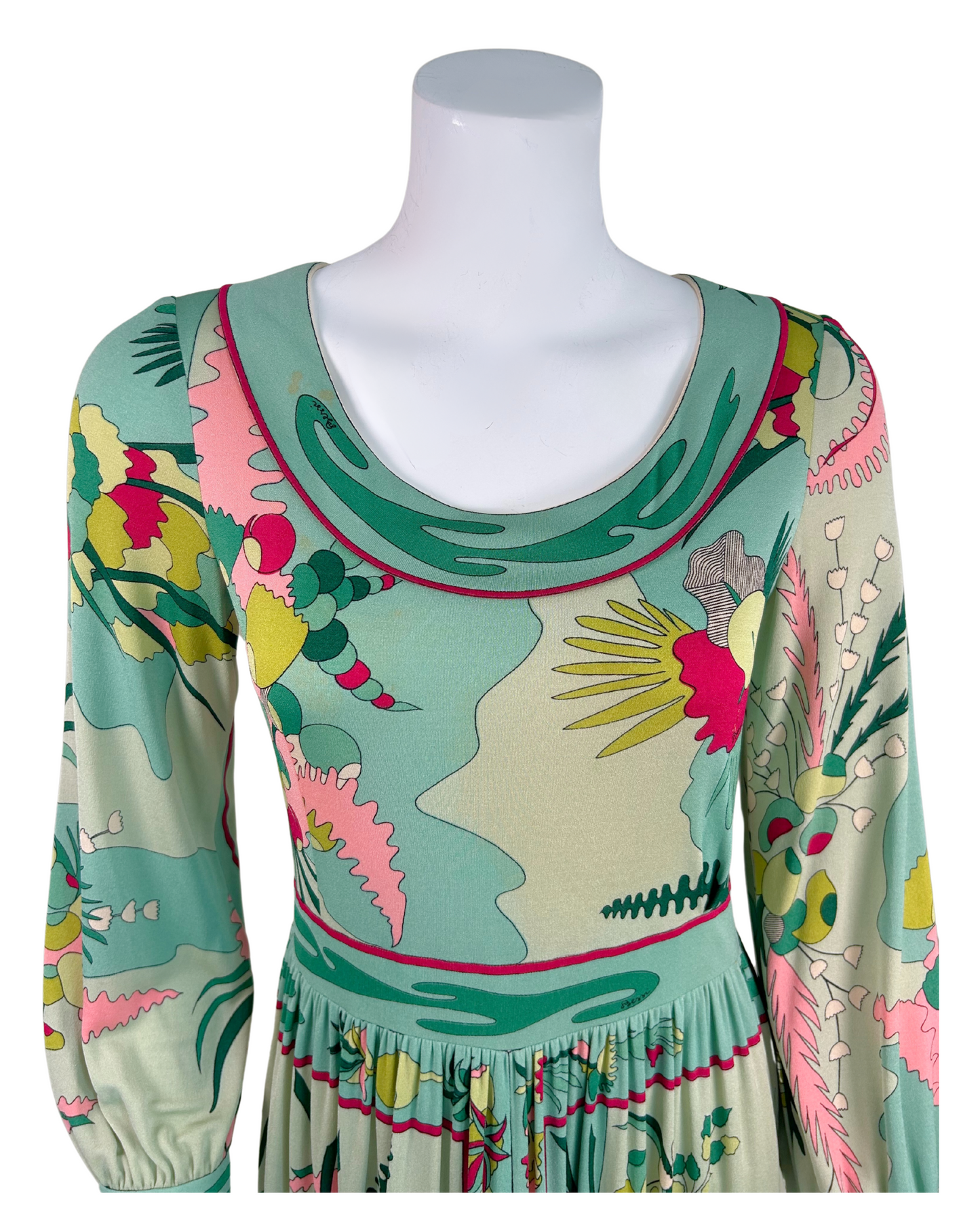 Vintage Averardo Bessi Silk Psychedelic Print Maxi Dress