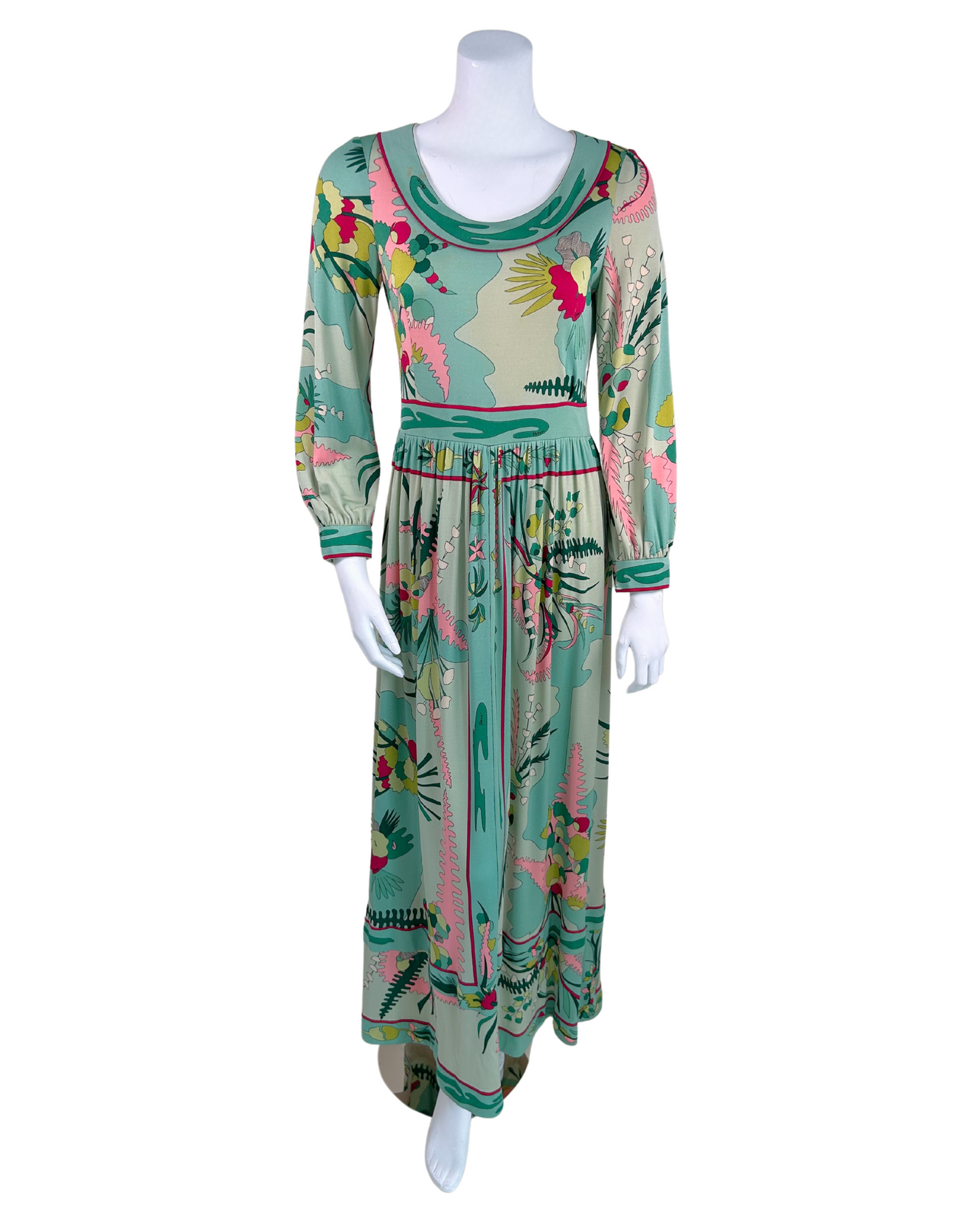 Vintage Averardo Bessi Silk Psychedelic Print Maxi Dress