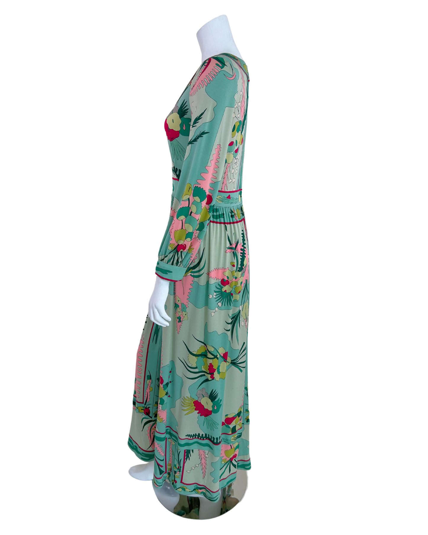 Vintage Averardo Bessi Silk Psychedelic Print Maxi Dress