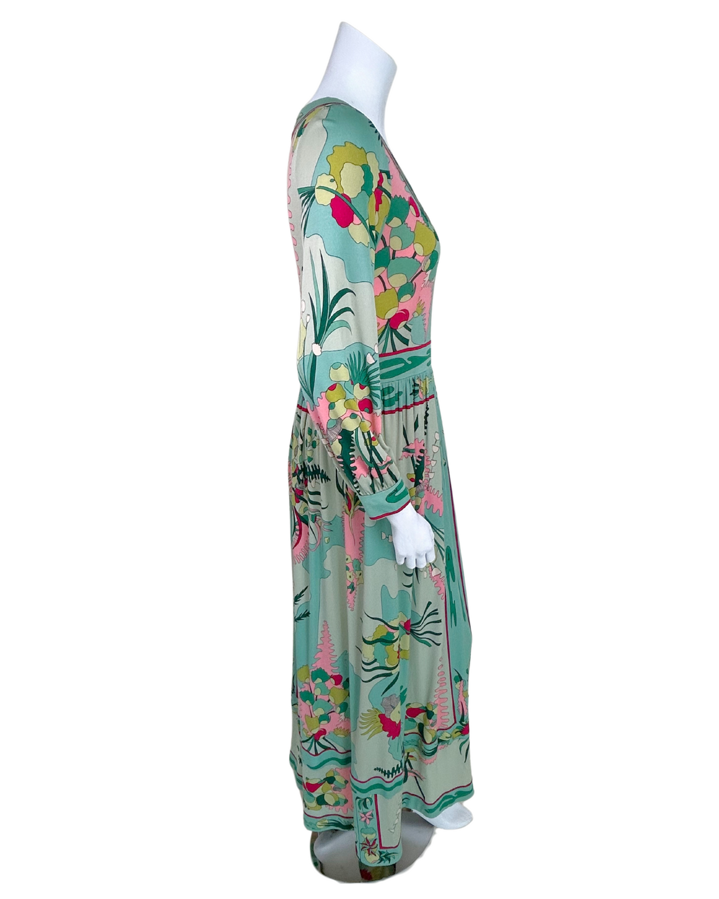 Vintage Averardo Bessi Silk Psychedelic Print Maxi Dress
