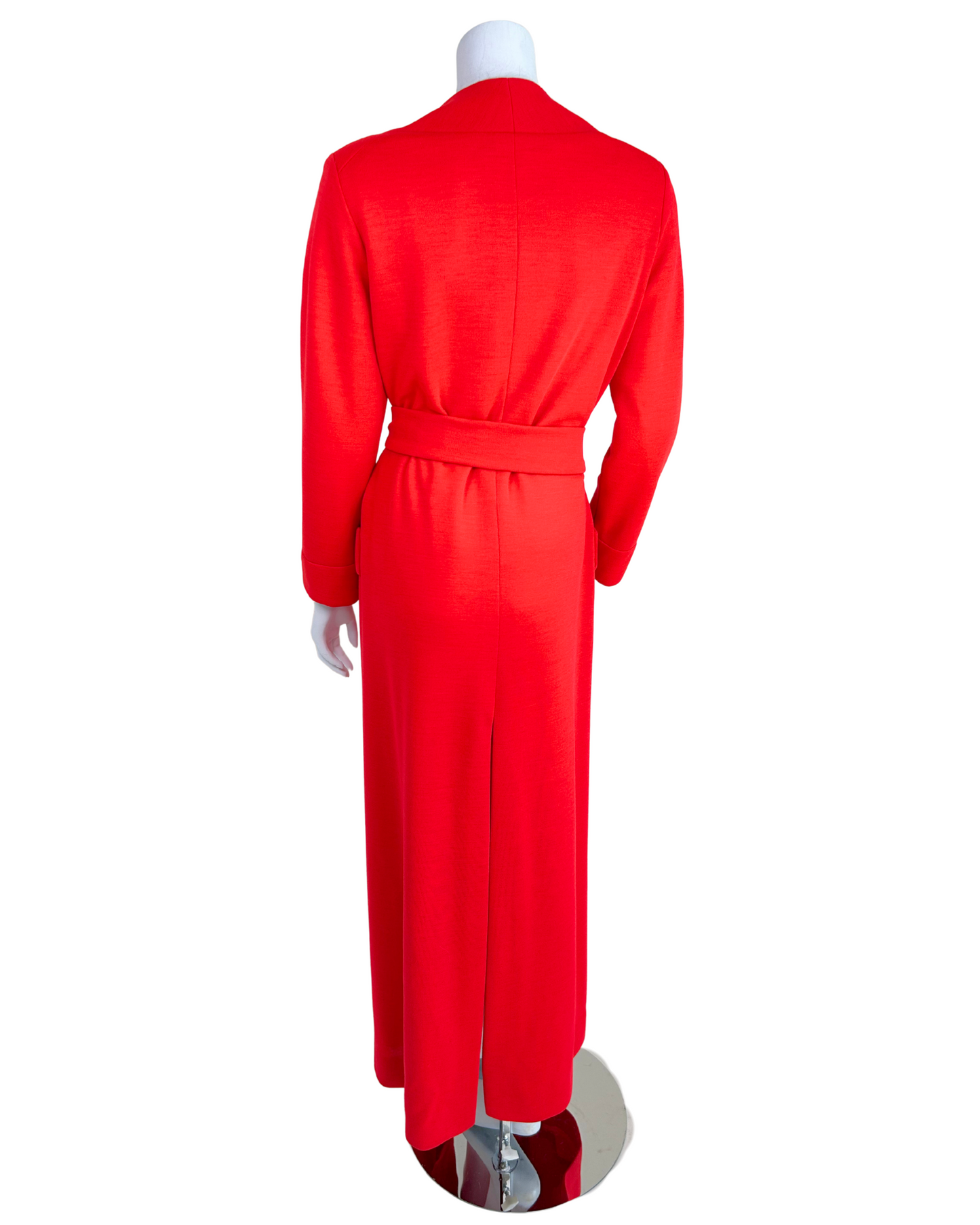 Vintage 1980s Geoffrey Beene Boutique Red Knit Maxi Jacket