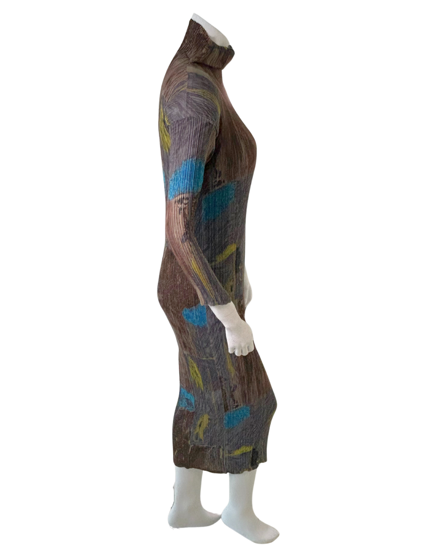 Vintage 90s Issey Miyake Abstract Expressionist Plissé Dress – Main Line