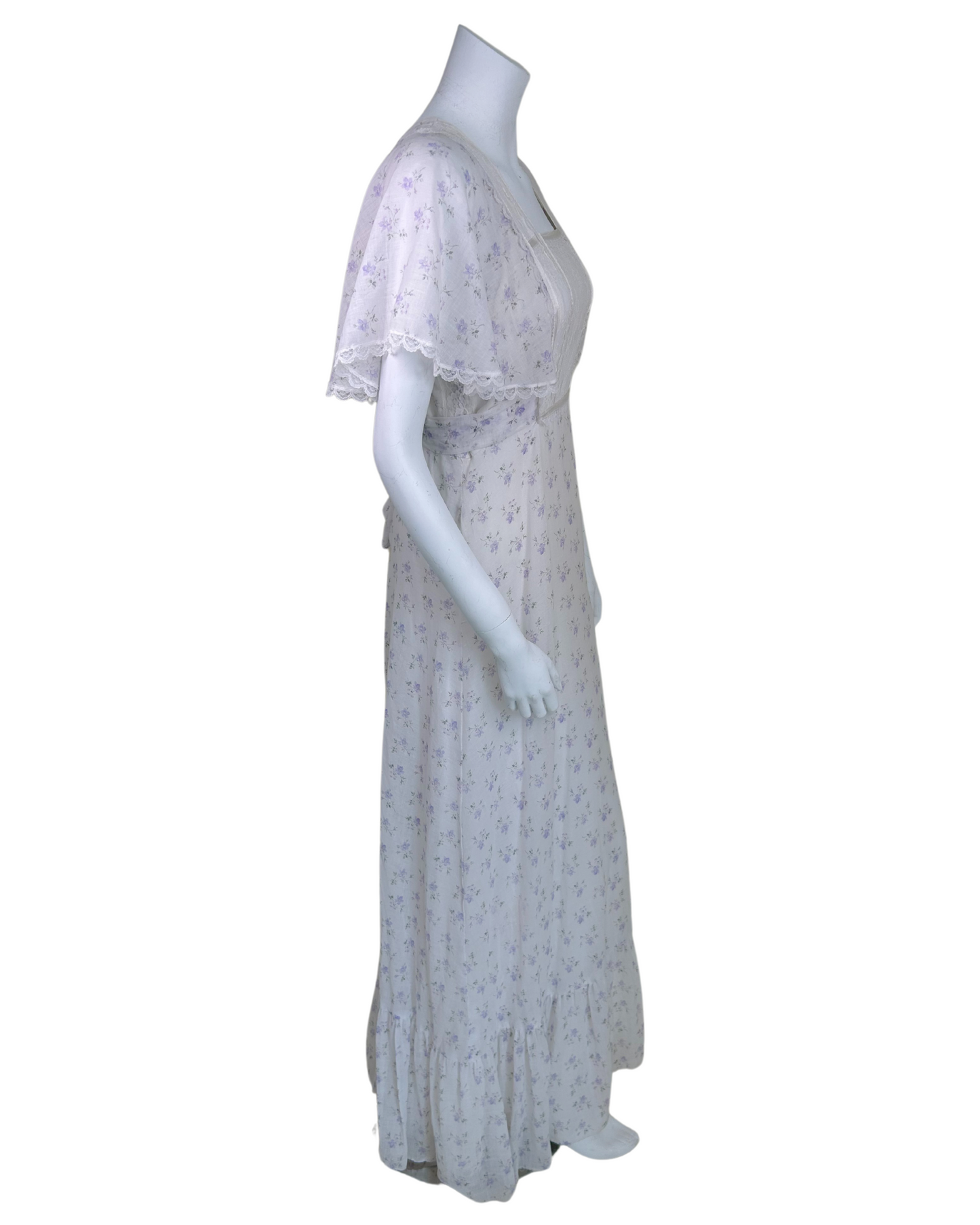 Vintage 1970s Floral Print Prairie Dress