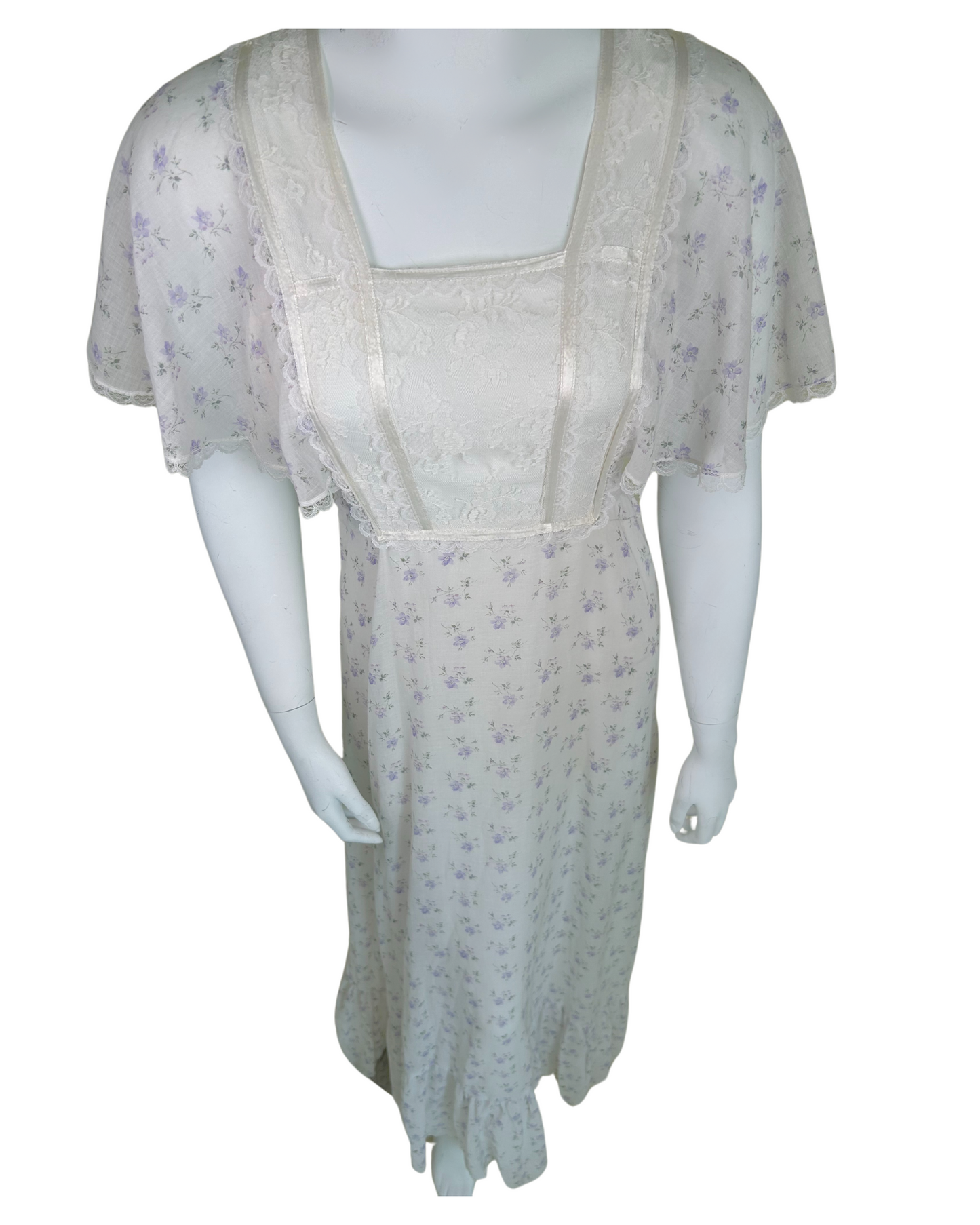 Vintage 1970s Floral Print Prairie Dress