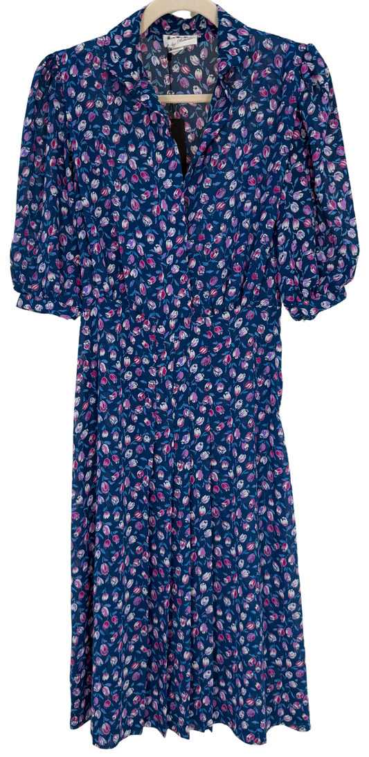 Vintage 1970s L.T.D. by Roberta Floral Tulip Print Midi Dress