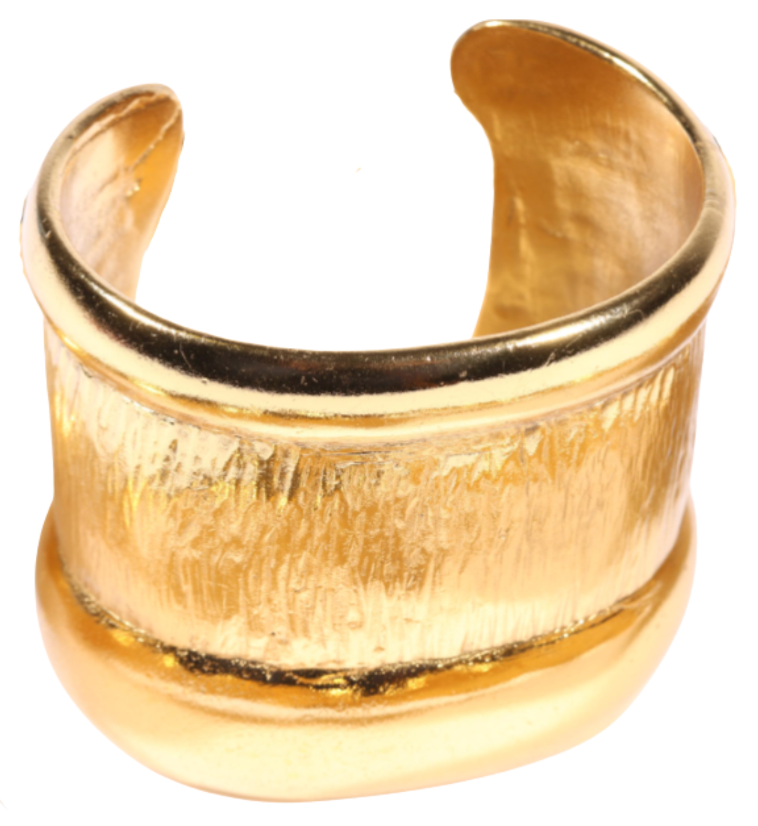 Vintage YSL Rive Gauche Sculptural Gilt Collar Necklace & Matching Cuff Bracelet Set - Late 1980s
