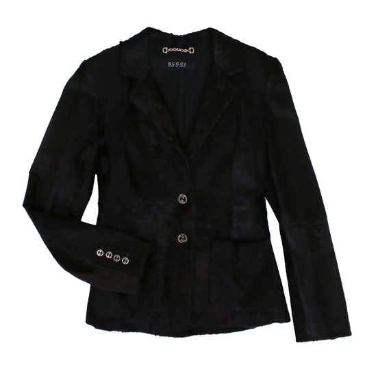 Vintage Tom Ford For Gucci 1990's Tailored Dark Brown Fur Blazer