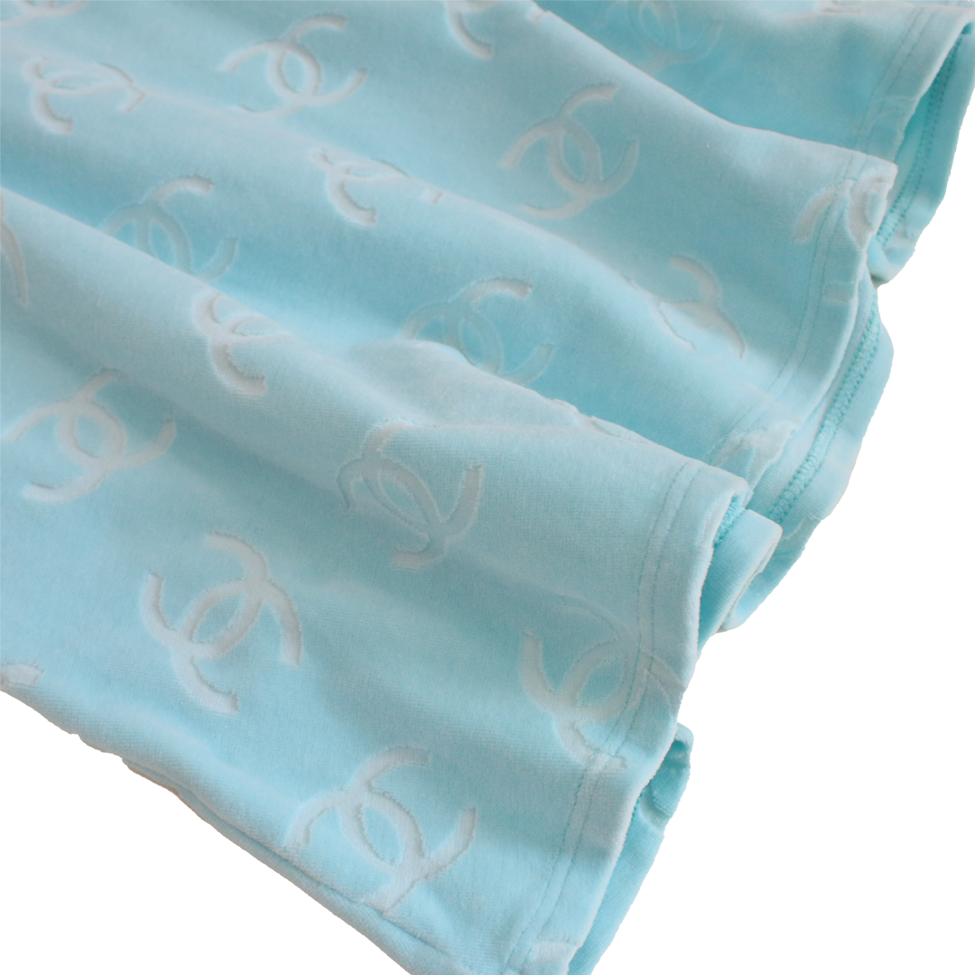 Chanel Vintage 90s Aqua Terrycloth Mini Dress