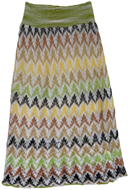 Missoni Sport Vintage 1990s Multicolor Chevron Knit Skirt