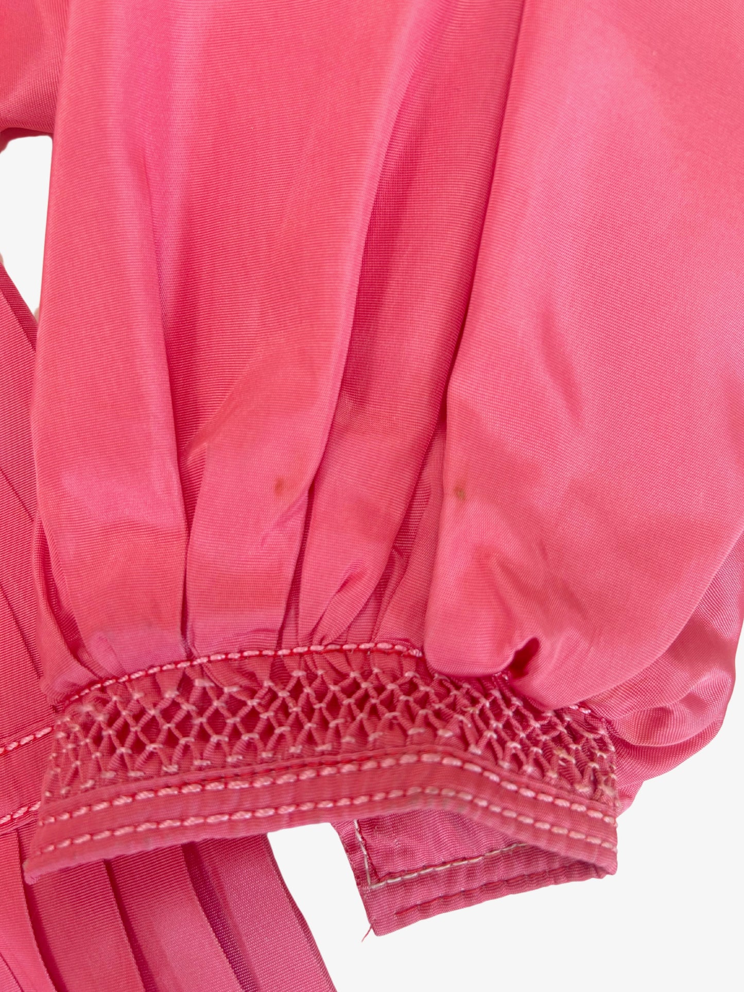 Antique Edwardian Pink Silk Embroidered Smocked Jacket, Circa 1910s