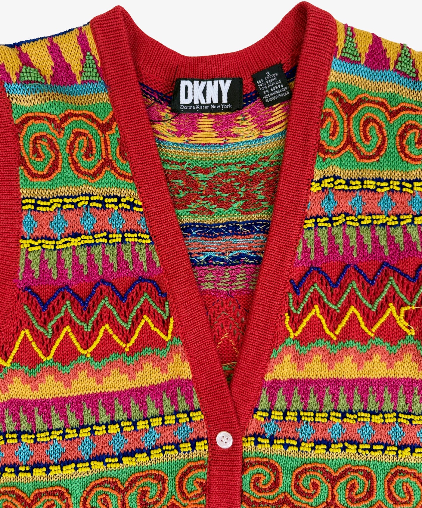 Vintage 90s DKNY Beaded Knit Vest